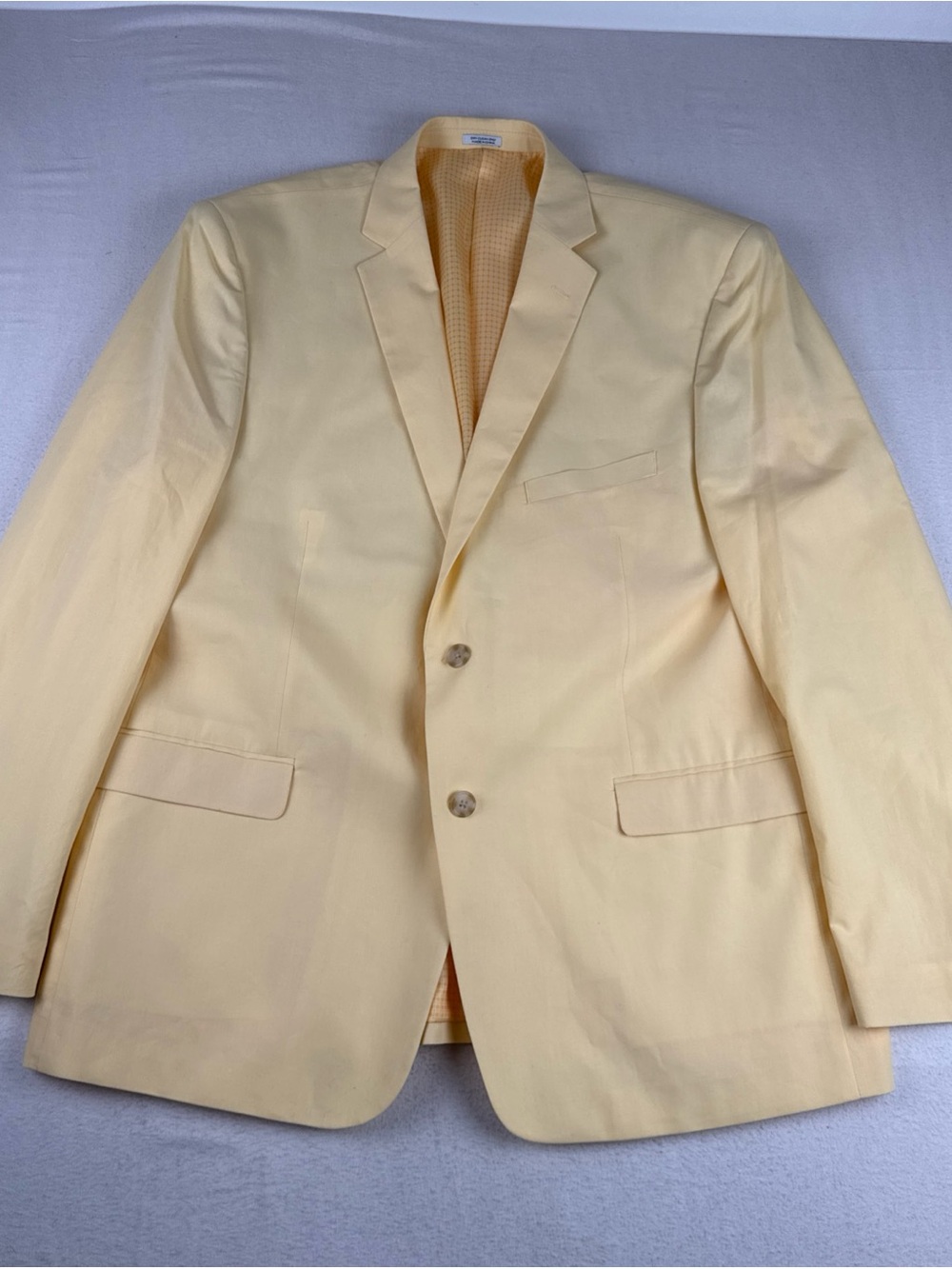 New! Saddlebred Classic Fit Mens Yellow Blazer 46R 100% Cotton Preppy Colorful